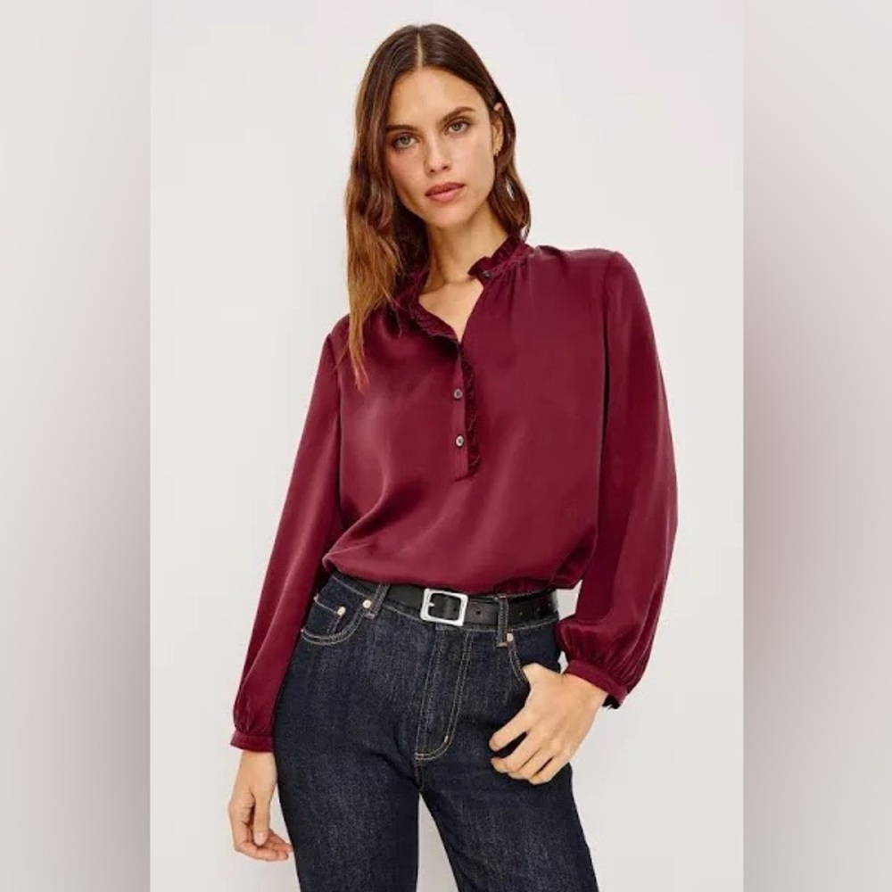 Rails Sien‎ Silk Ruffle Collar Blouse